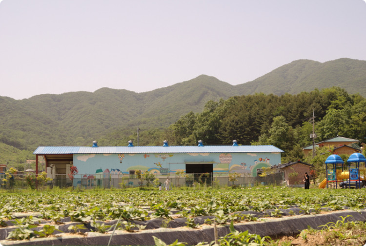 돌아오는 길에 창고에 그려진 벽화를 보며 한마디씩 말씀도 ...