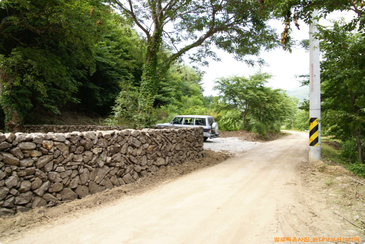 담장앞 도로에서 바라본 모습이구요